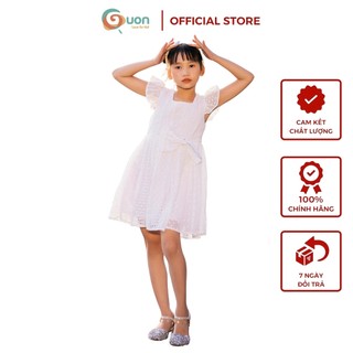 (7-27kg) Váy GUON Lâm Vy vải cotton đính nơ cho bé 1 2 3 4 5 6 7 tuổi