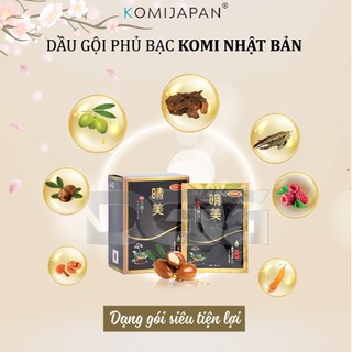 Gói dầu gội phủ bạc thảo dược Komi Nhật Bản 25ml