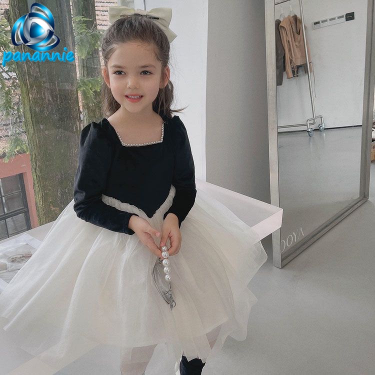 Đầm Công Chúa Dáng Chữ A Tay Dài Phong Cách Hepburn Thời Trang Cao Cấp Cho Bé Gái