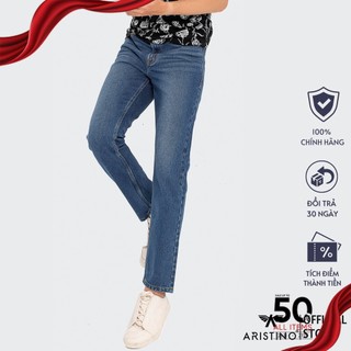 Quần Jeans nam ARISTINO dáng Regular fit suông nhẹ, ống đứng, màu trung tính, cotton thoát ẩm tốt - AJN00309