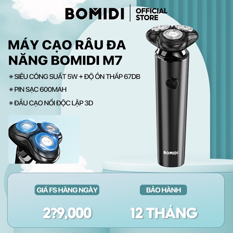 Máy Cạo Râu BOMIDI M7 - chăm sóc nam giới ,dao đầu3D , sạc USB Type-C