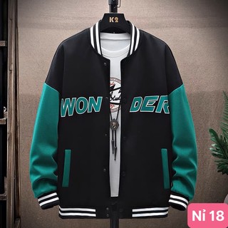 Áo khoác nỉ Hoodie nam nữ không có nón form rộng kiểu dáng Bomber bóng chày GM18
