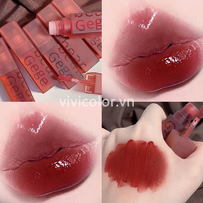 Son Bóng GEGE BEAR HERORANGE Dưỡng Ẩm Tiện Dụng Chất Lượng Cao vuông băng tuyết