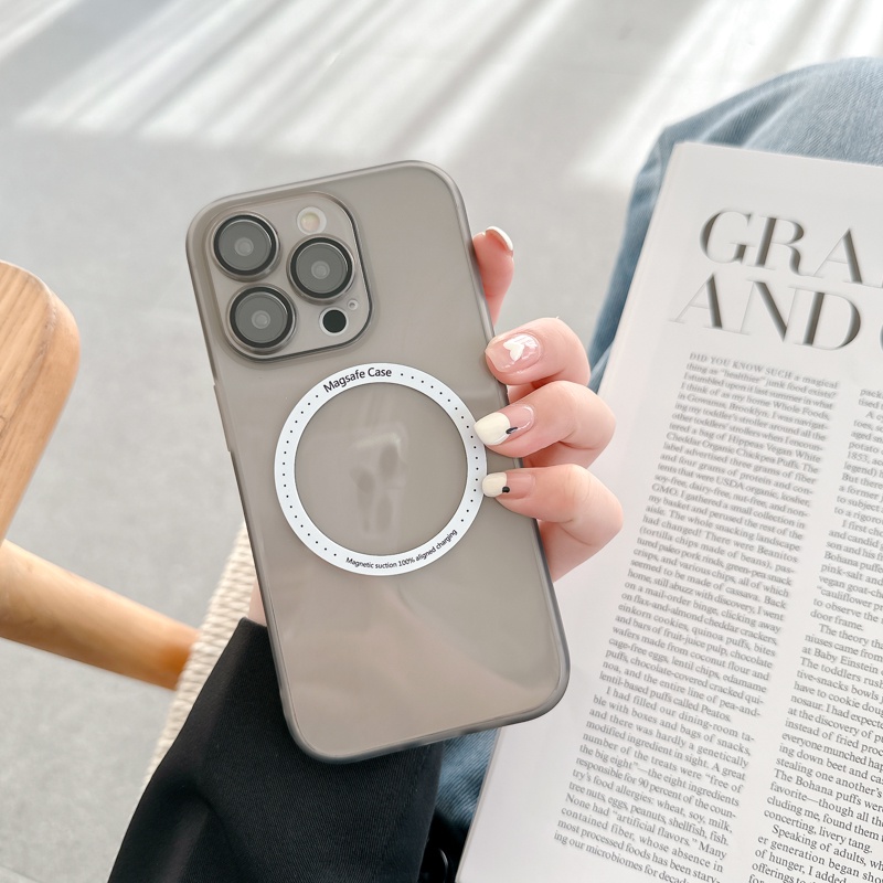 Ốp Điện Thoại Trong Suốt Từ Tính Bảo Vệ Ống Kính Máy Ảnh Cho iPhone 14promax 14 13promax 12 11
