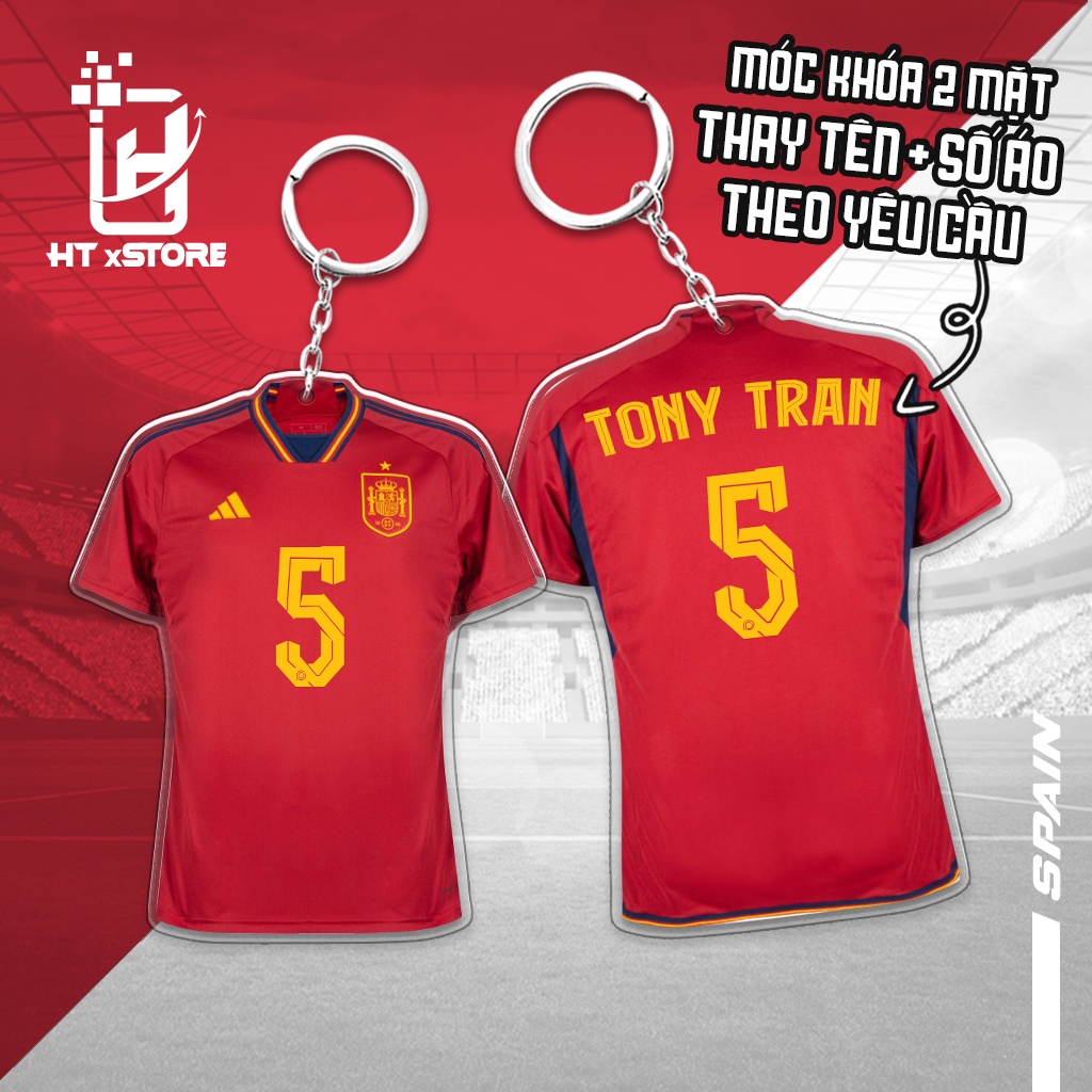 Móc khóa mica thay tên và số áo các đội tuyển quốc gia tranh cúp thế giới 2022,móc khóa bóng đá in hai mặt theo yêu cầu