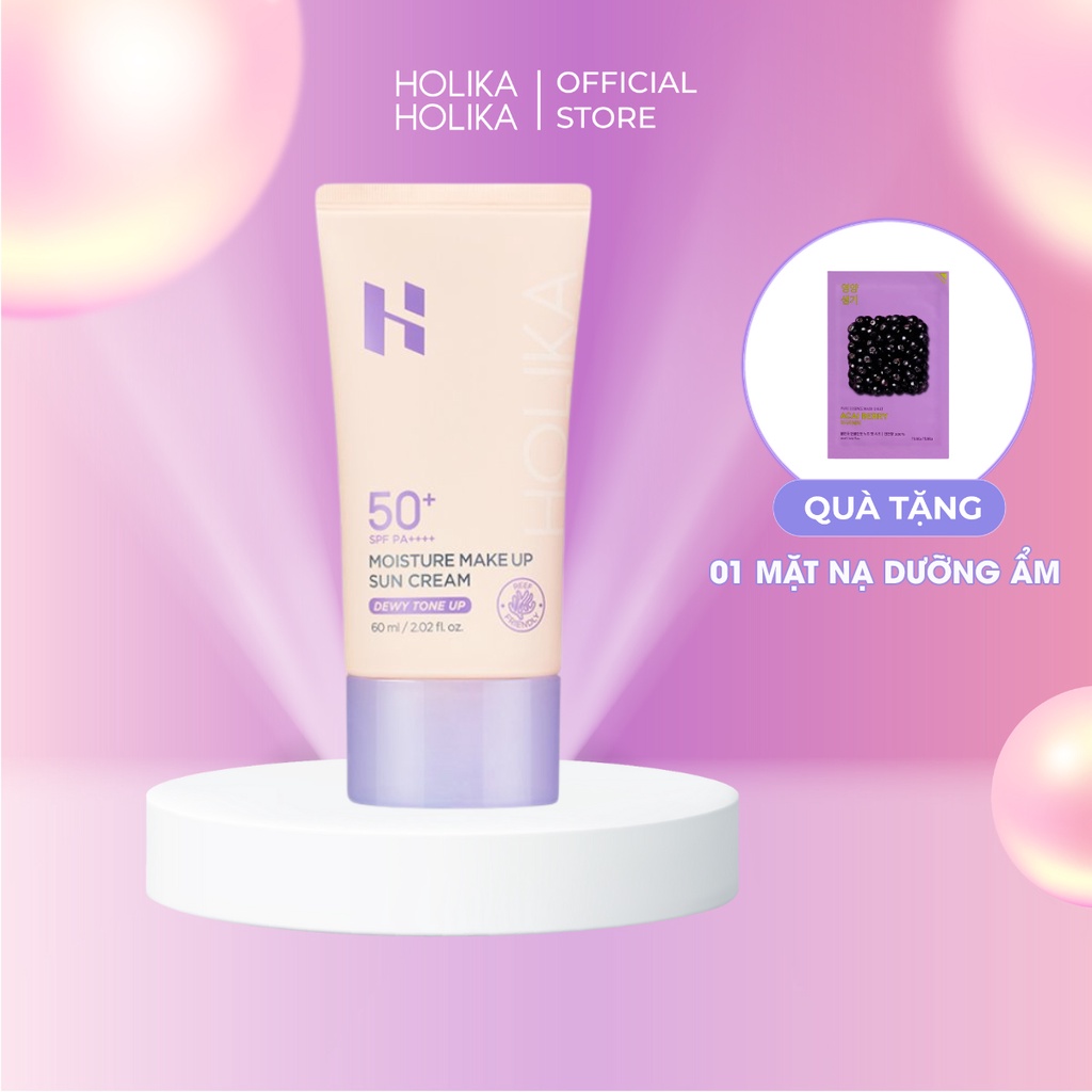 Kem chống nắng Hàn Quốc Holika Holika SPF50+ PA+++ dưỡng ẩm làm sáng bảo vệ da khỏi tia cực tím 24h 60ml