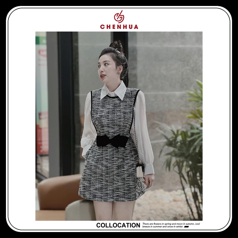 Set váy dạ kèm áo sơ mi váy dạ có lót quần hàng VN47