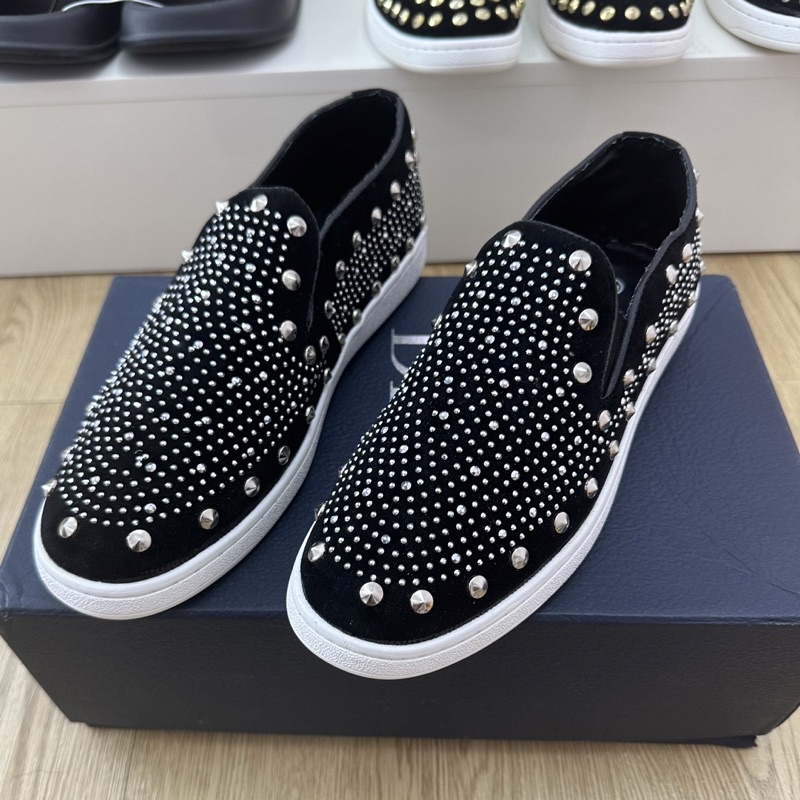 Giầy lười da sói đính đá nam mới kèm videoo)) đính đá viền đinh