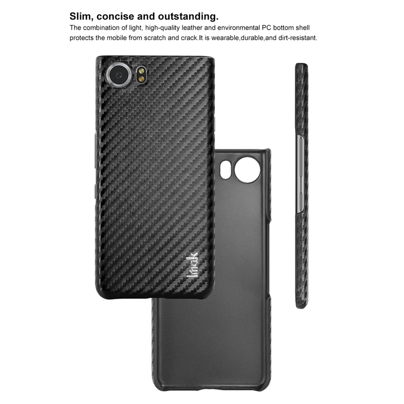 Ốp Điện Thoại PC Cứng Phối Da PU Họa Tiết Sợi Carbon Thời Trang Chống Sốc Imak Cho BlackBerry KeyOne Key One BlackBerry DTEK70