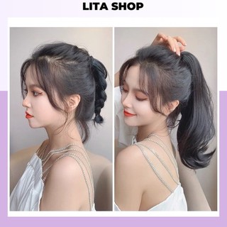 Tóc giả ngoạm xoăn ngắn 30cm