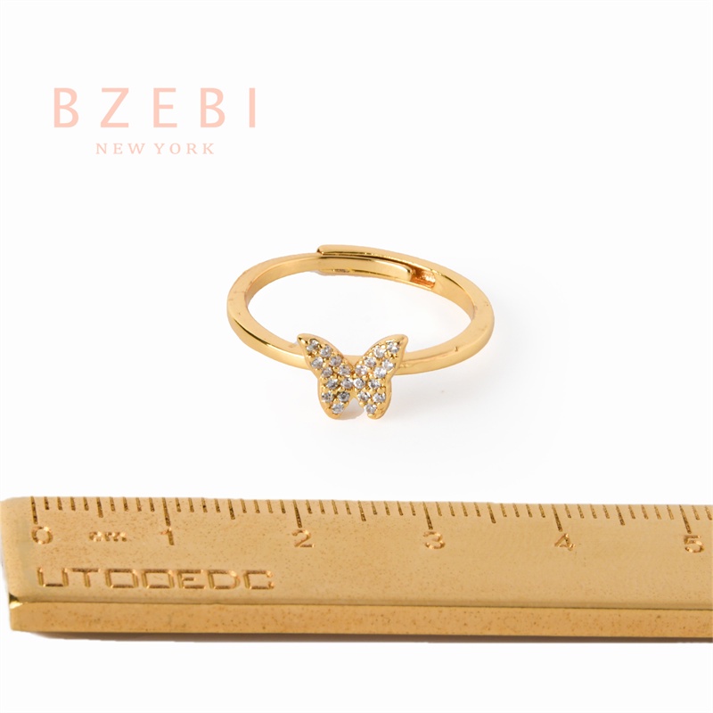 Nhẫn Mạ Vàng Hình Bướm Đính Kim Cương 339r