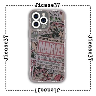 Ốp lưng iphone và samsung xiaomi oppo cạnh vuông Jicase Báo giấy Marvel 
