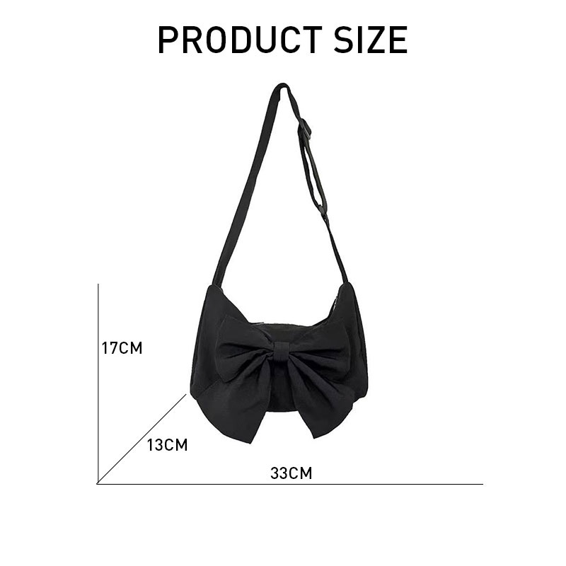 MISCHA Túi Xách canvas Cỡ Lớn Màu Đen Đính Nơ Thời Trang Cho Nữ