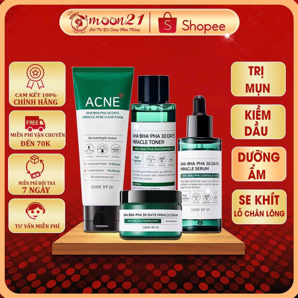 Bộ dưỡng da ngừa mụn Some By Mi AHA-BHA-PHA 30 Days Miracle Kit Auth Hàn Quốc