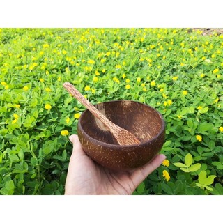 [Loại 1] Bát / Chén gáo dừa + Muỗng Gỗ Dừa