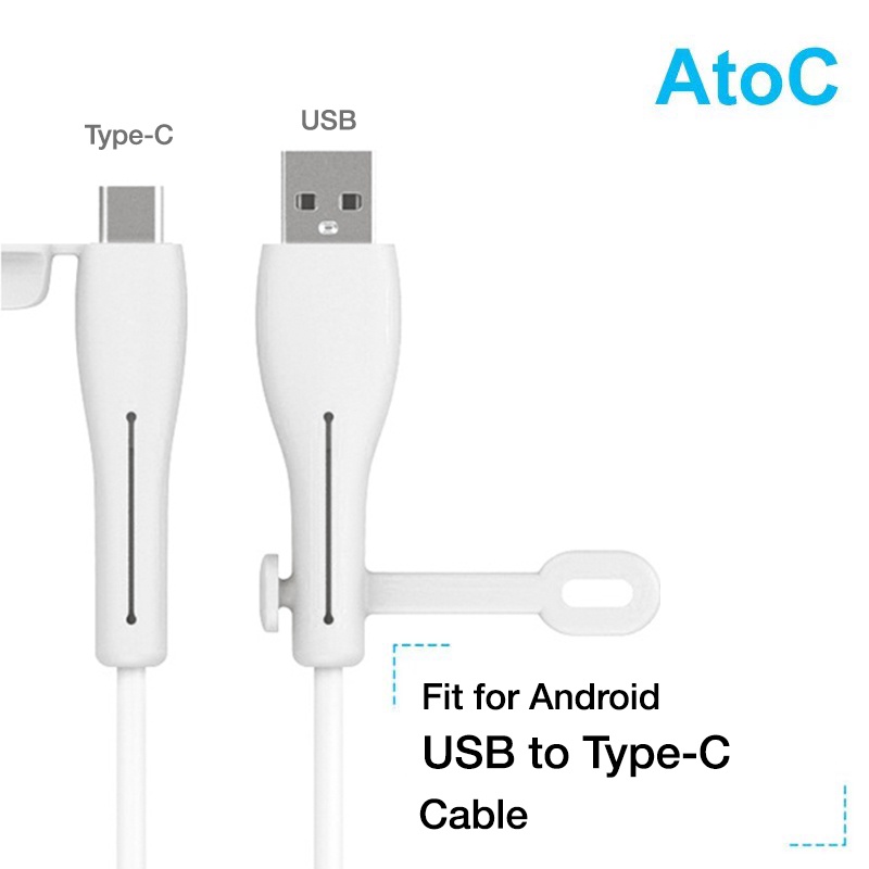 Phụ kiện bảo vệ cáp sạc BLUEWOW bằng silicon mềm tương thích sạc nhanh cổng USB sang Type-C chỉ dành cho Android