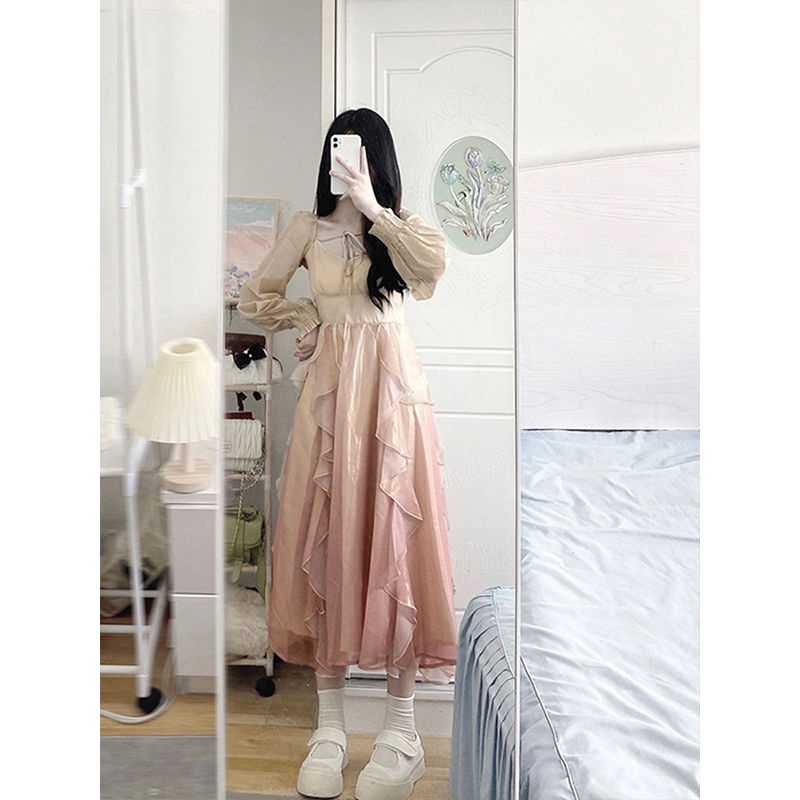 Đầm Maxi Hoa Dáng Dài Phong Cách Pháp Ngọt Ngào Cho Nữ