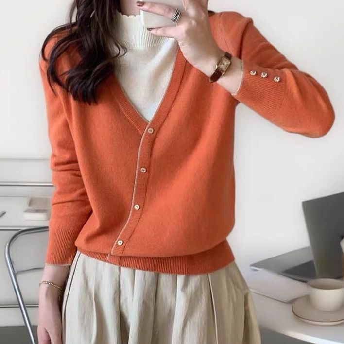 Áo sweater Cổ Cao Giả Hai Lớp Thời Trang Cá Tính Cho Nữ