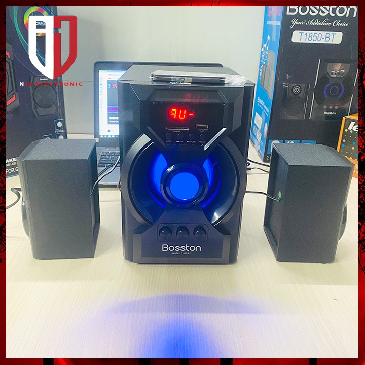 Loa Máy Tính Bluetooth Để Bàn BOSTON T1850 Gaming Có Dây Loa Nghe Nhạc Laptop Pc Đèn Led 40W Cực Mạnh