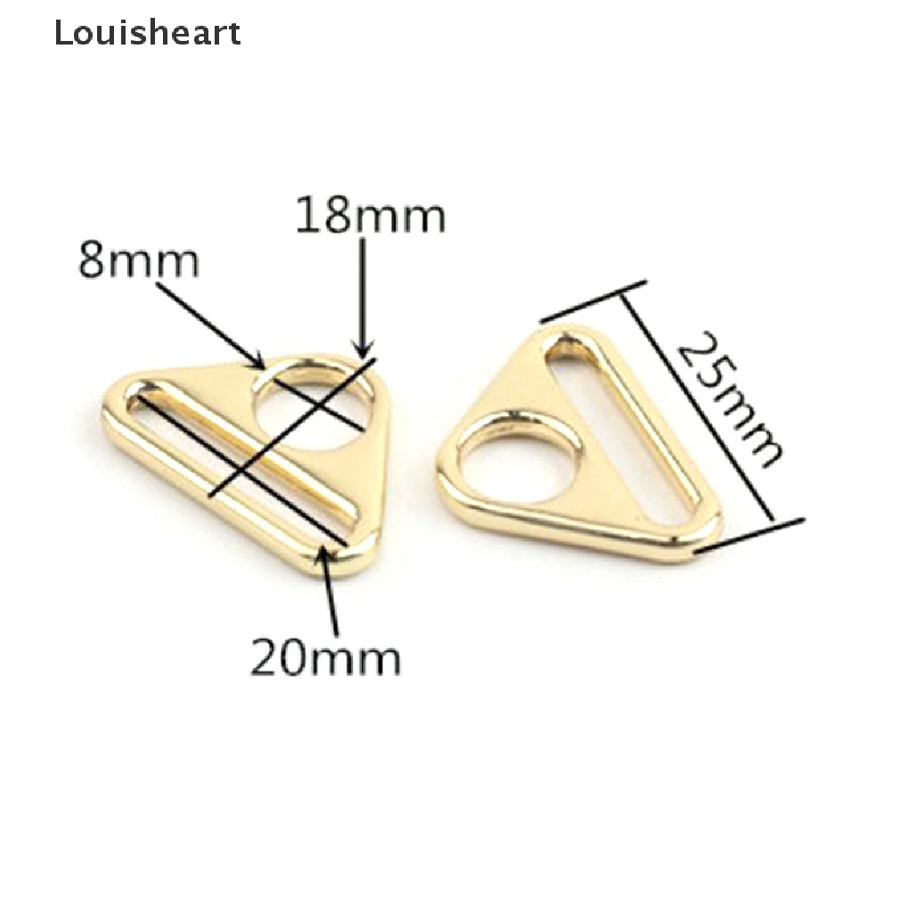 Bộ 2 Khóa Vòng Kim Loại Hình Tam Giác 20mm Có Thể Điều Chỉnh Dùng Làm Dây Đai Da / Túi Xách DIY TFG
