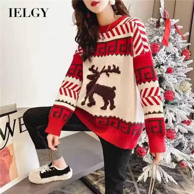 IELGYÁo sweater Dệt Kim Dày Dặn Dáng Rộng Thời Trang Cho Nữ