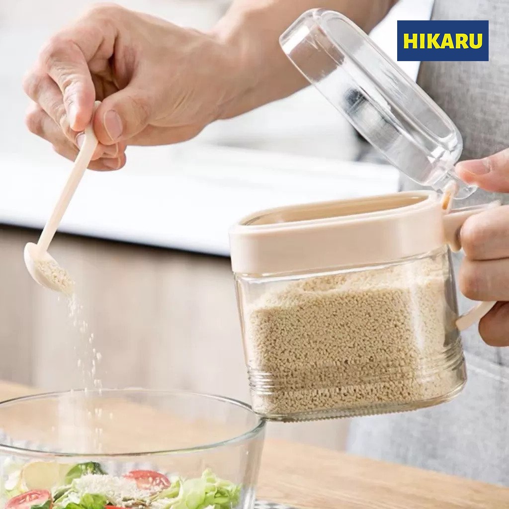 Hộp Đựng Gia Vị Kèm Thìa Thông Minh Theo Bộ HIKARU Hokori_HK-NA-020