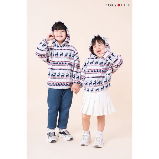 Áo lông cừu nhân tạo TRẺ EM chui đầu mũ liền TOKYOLIFE I3HDI553L