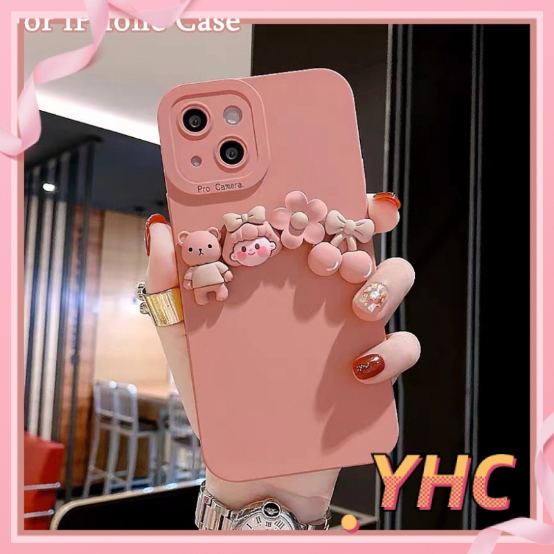 ốp iphone Hình Búp Bê Màu Hồng tương thích iPhone 6s 6splus 7 7plus 8 8plus X XS 11 12 Pro Max Plus Promax-026
