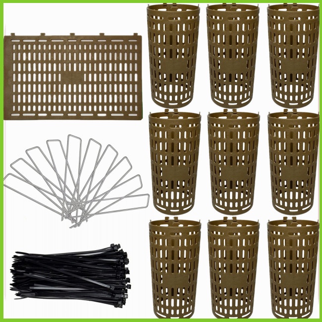 Bộ 10 Ống Bảo Vệ Cây Trồng Hình Chữ U Có Thể Điều Chỉnh Kèm Dây Cáp Buộc Tiện Dụng