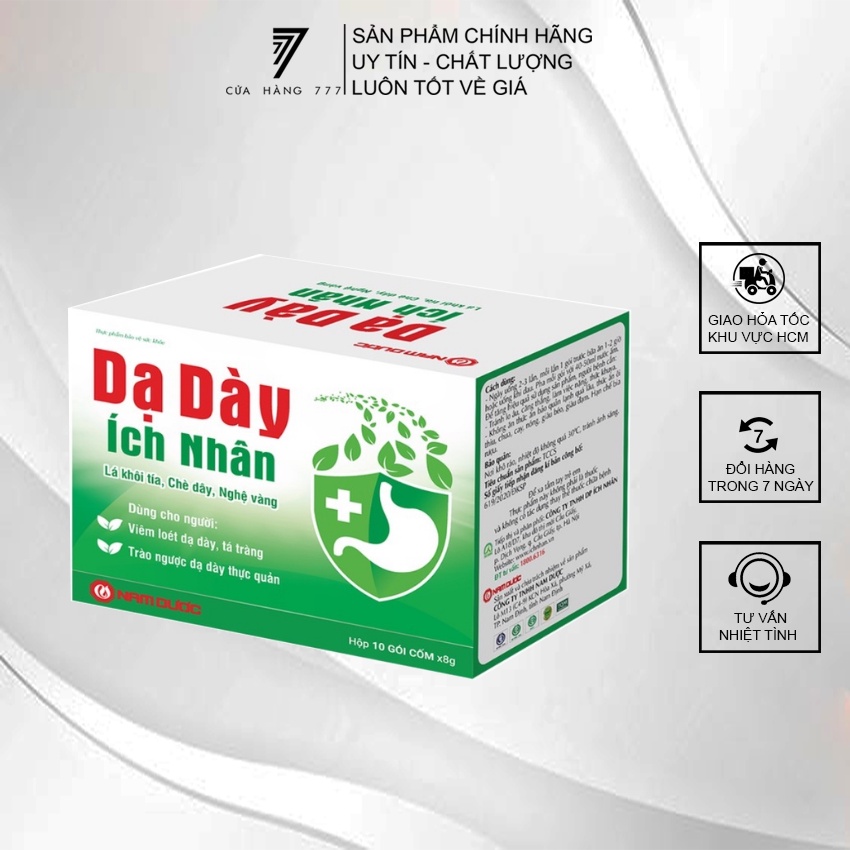 Dạ Dày Ích Nhân bảo vệ và hỗ trợ giảm biểu hiện viêm loét dạ dày, tá tràng - hộp 10 gói