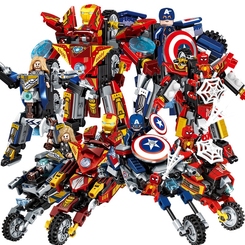 Đồ Chơi Lego Lắp Ráp Rô Bốt Biến Hình Phim Marvel Avengers 2 Trong 1