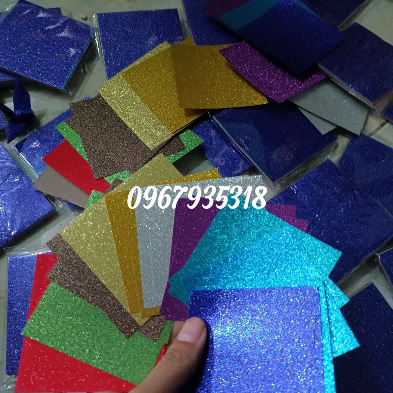 Giấy gấp hạc nhũ óng ánh 10 màu 20 tờ