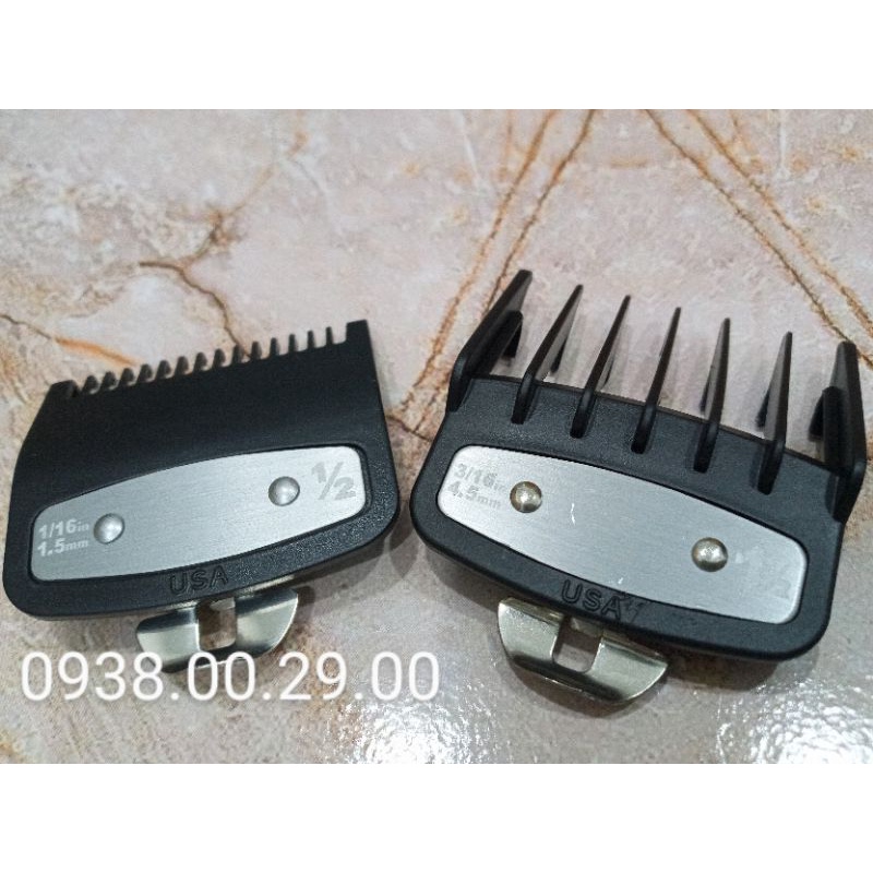 Cữ Tông Đơ Gá Thép 1.5mm Và 4.5mm. Bộ 2 Cữ Thép Wahl, USA Cao Cấp Cho Tông Đơ.