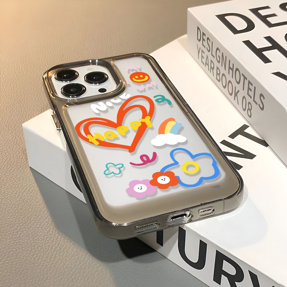 Ốp Điện Thoại Trong Suốt Họa Tiết Trái Tim Dễ Thương Cho iphone 14 Pro Max 13 11 12 7Plus X XR XS Max 8 7