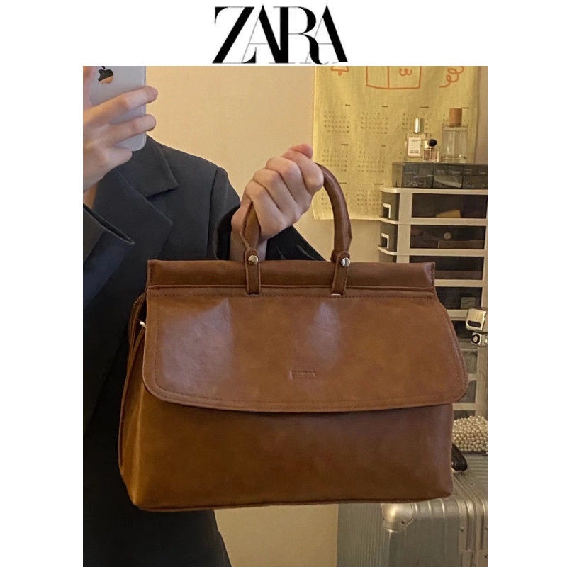 ZARA Túi Xách Da Sáp Dầu Cỡ Lớn Thời Trang 2022 Chất Lượng Cao