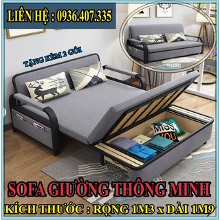 Giường sofa thông minh gấp gọn ,Ghế sofa giường đa năng khung thép -KT Rộng 1,3m x Dài  1,9m Bảo hành 3 năm.
