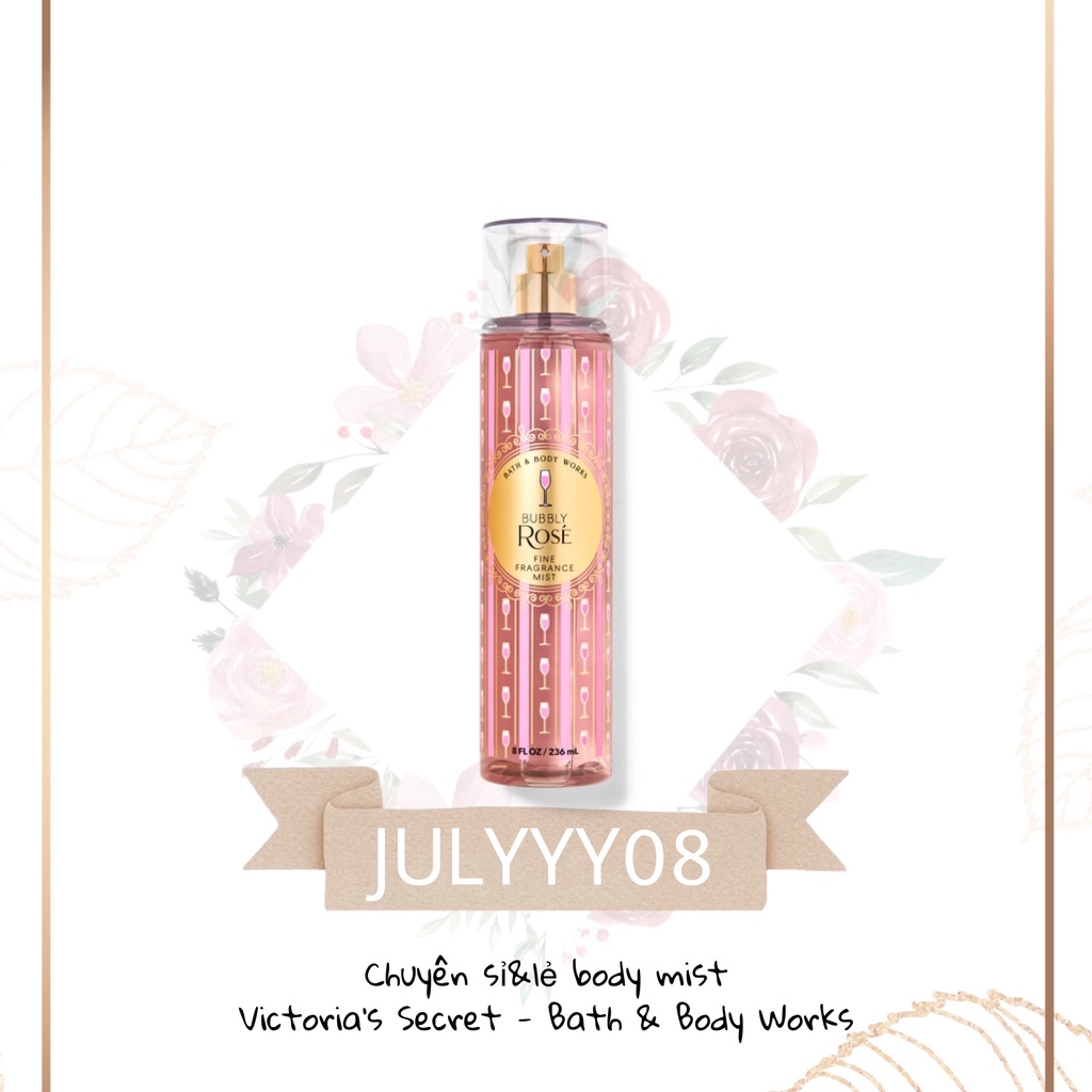 Xịt Thơm Toàn Thân 𝐁𝐚𝐭𝐡 & 𝐁𝐨𝐝𝐲 𝐖𝐨𝐫𝐤𝐬 Bubbly Rose +jɥȽÿ08+