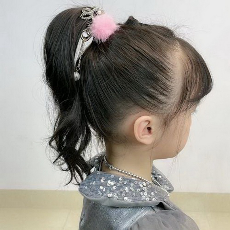 Kẹp Tóc Hình Thỏ Tua Rua Đính Ngọc Trai Dễ Thương Cho Bé Gái timetunnel