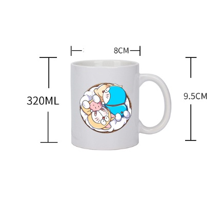 Cốc sứ doremon CSI20a cute dễ thương hoạt hình décor vintage 320ml