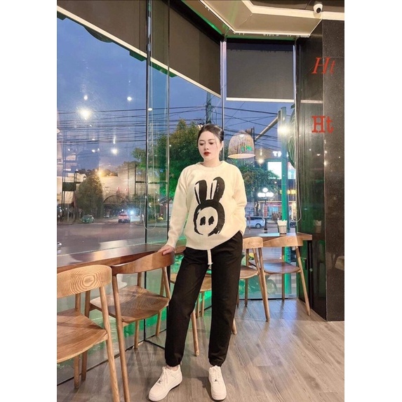 Bộ nỉ cotton thỏ tai dài H2B877