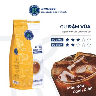 Cà phê rang xay Robusta Arabica Vietnam Morning thương hiệu K Coffee túi 454g