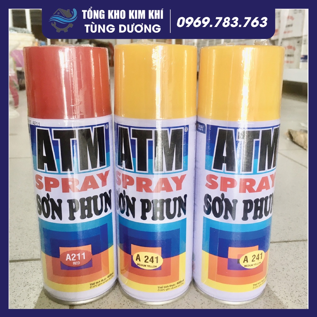 CÓ SHIP HỎA TỐC Sơn xịt ATM, TV sơn phun ATM, TV sơn ATM, TV sơn cầm tay các màu