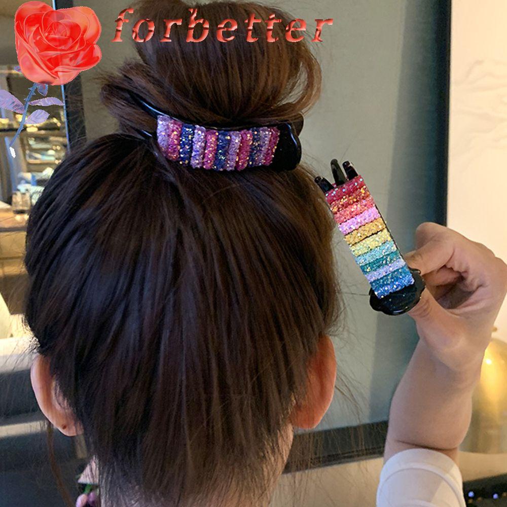 Kẹp tóc trang trí màu cầu vồng thời trang cá tính cho nữ