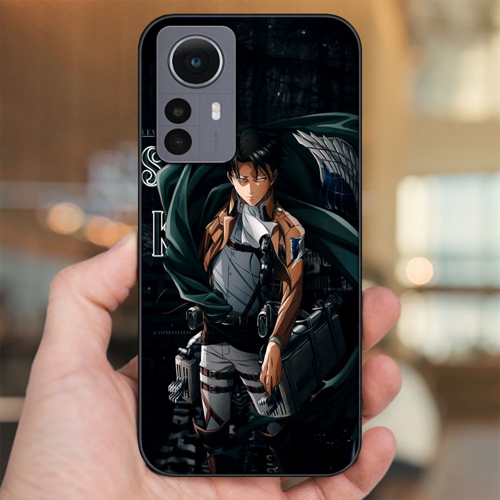 Ốp lưng Xiaomi 12 viền đen in hình Levi Ackerman Attack On Titan