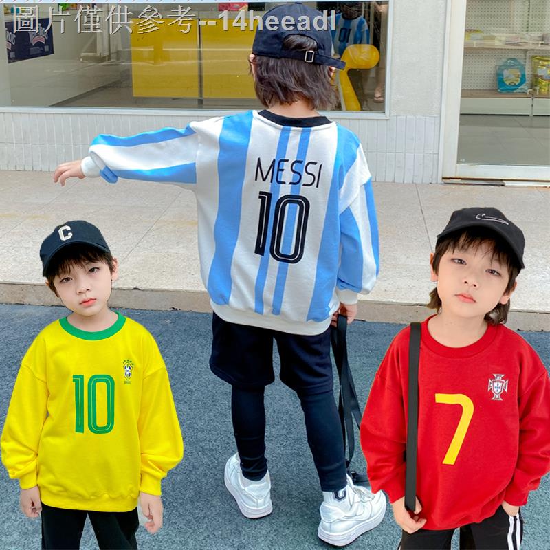 Hàng sẵn có Chen Mom Áo trẻ em 2022 World Cup Argentina Messi Jersey Áo bóng đá bé trai Bé gái mùa thu hàng đầu