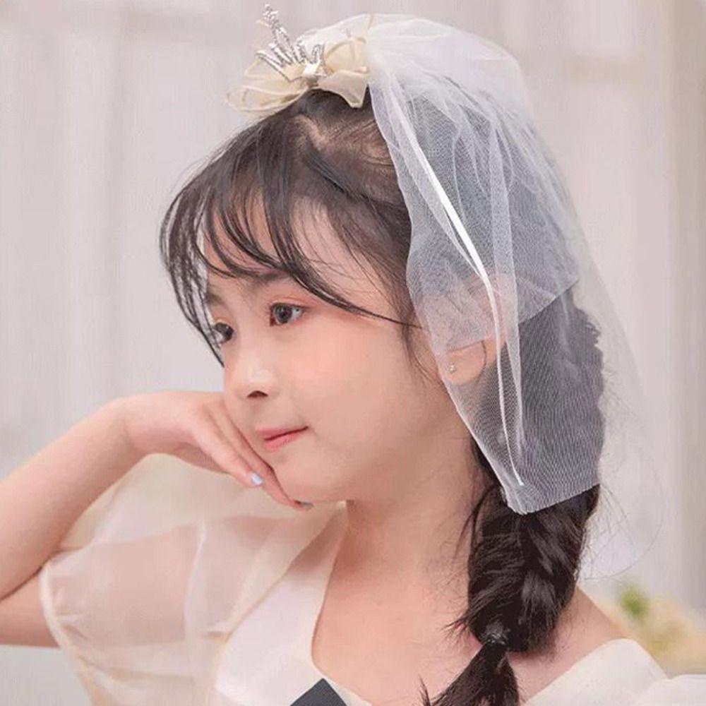 Moccho1 Kẹp Tóc Phối Lưới Hình Vương Miện Dễ Thương Xinh Xắn Cho Bé Gái