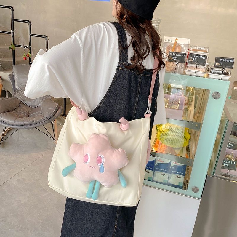 Túi tote Lớn Đeo Vai Có Gắn Búp Bê Ngôi Sao Dễ Thương JP5