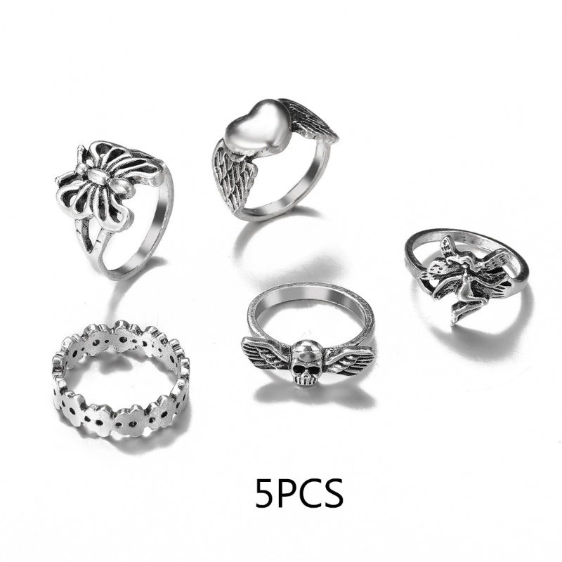 Set 5 Nhẫn Đeo Khớp Ngón Tay Kim Loại Thời Trang Nữ