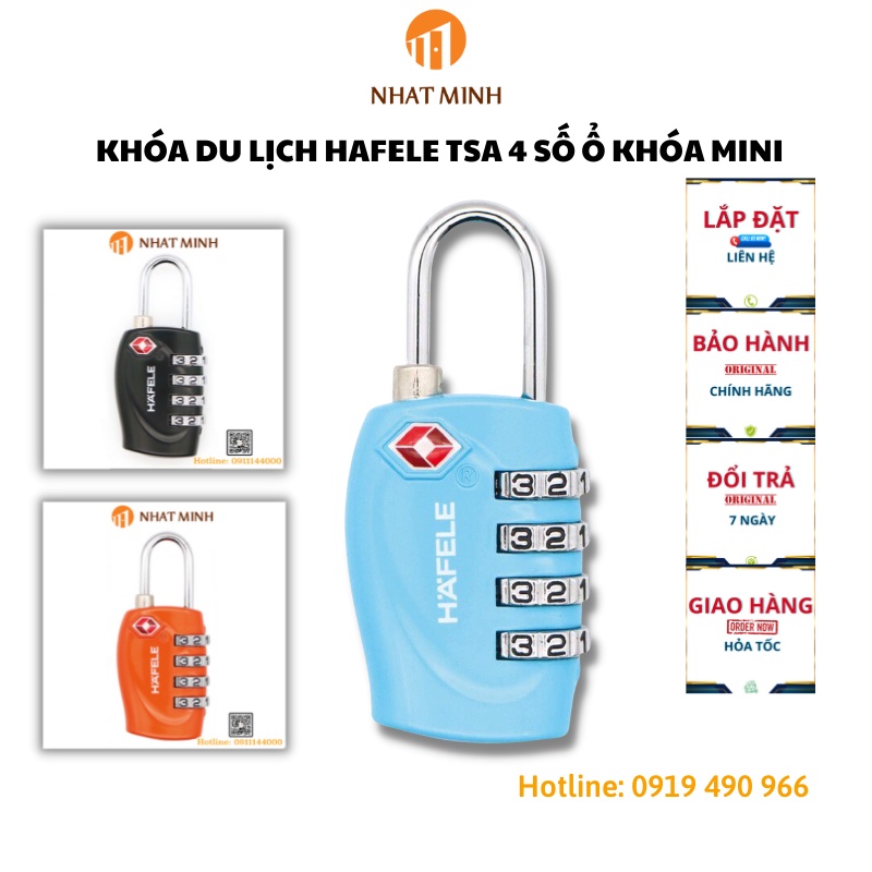 Khóa du lịch Hafele TSA 4 Số Chính Hãng Ổ Khóa Vali Mini Khóa Mã Số Khóa Mật Khẩu Số Hafele Tiện Lợi