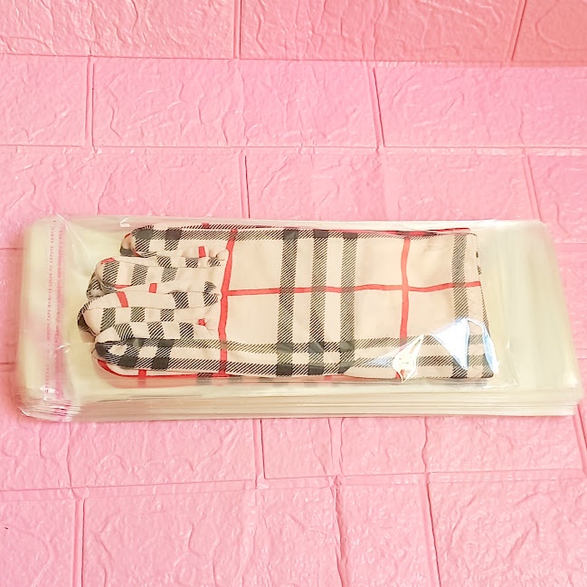 100g  Túi Opp dán mép 11x28cm  - Túi ni lông băng keo dán miệng - Bao nilon dán miệng